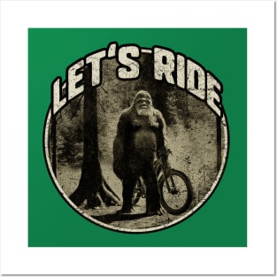 Woods Dude Bigfoot Bike Rider Posters and Art